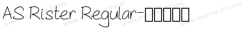 AS Rister Regular字体转换
